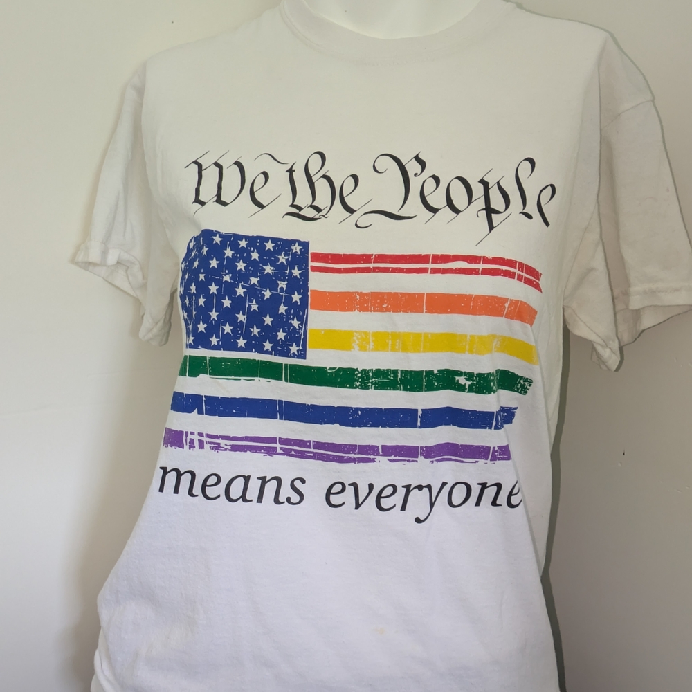 Gildan White Short Sleeve Tee with Pride Design
